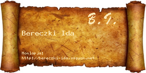Bereczki Ida névjegykártya